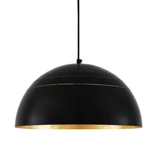 Mullan Lighting Midas Pendant Light With Black Dome & Gold Leaf