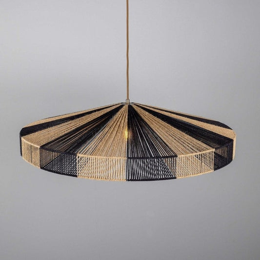 Mullan Lighting Vernon Pendant Light Raffia Striped Rope