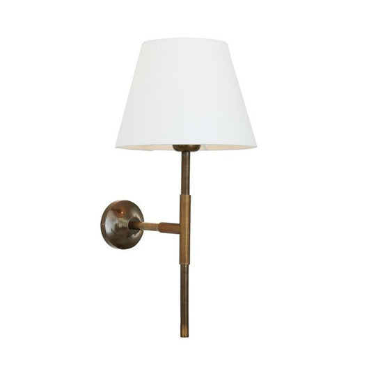 Mullan Lighting Tenby Modern Brass Wall Light With Empire Fabric Shade