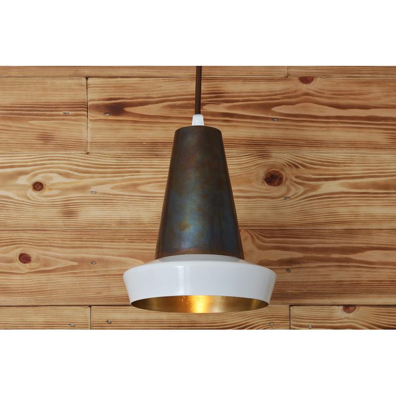 Malabo Industrial Pendant Light 16cm-Mullan Lighting-Polished Brass & Matt Black-100cm-nirohome