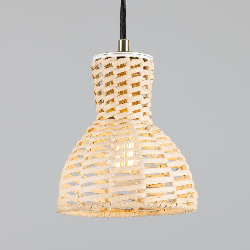 Malta Small Rattan Pendant Light 15cm-Mullan Lighting-Antique Brass-100cm-nirohome