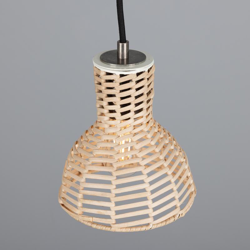 Malta Small Rattan Pendant Light 15cm-Mullan Lighting-Antique Silver-100cm-nirohome