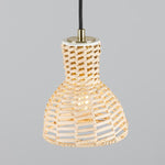 Malta Small Rattan Pendant Light 15cm-Mullan Lighting-Polished Brass-100cm-nirohome