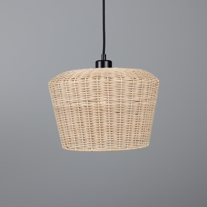 Manila Large Rattan Pendant Light 30cm-Mullan Lighting-Powder Coated Matt Black-nirohome