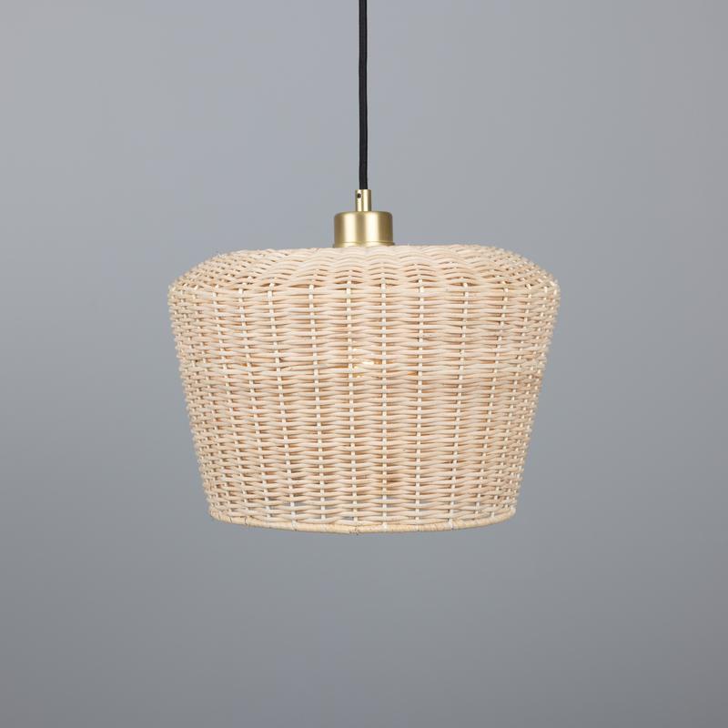Manila Large Rattan Pendant Light 30cm-Mullan Lighting-Satin Brass-nirohome