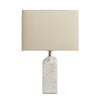 Marble Medium Ridge Table Lamp - White-Industville-Natural Cotton Empire - Medium Shade-nirohome