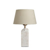 Marble Medium Ridge Table Lamp - White-Industville-Natural Cotton Empire - Medium Shade-nirohome