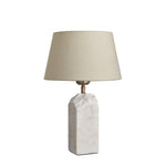 Marble Medium Ridge Table Lamp - White-Industville-Natural Cotton Empire - Medium Shade-nirohome