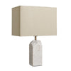 Marble Medium Ridge Table Lamp - White-Industville-Natural Cotton Rounded Rectangle - Medium Shade-nirohome