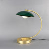 Marrakesh Art Deco Table Lamp With a Rounded Brass Arm-Mullan Lighting-Satin Brass and Powder Coated Racing Green-nirohome