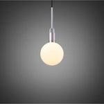 Medium Forked Pendant With Opal Glass Globe-Buster + Punch-Steel-nirohome