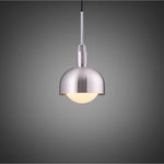 Medium Forked Pendant With Shade And Opal Glass Globe-Buster + Punch-Steel-nirohome