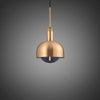 Medium Forked Pendant With Shade And Smoked Glass Globe-Buster + Punch-Brass-nirohome