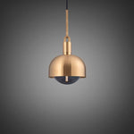 Medium Forked Pendant With Shade And Smoked Glass Globe-Buster + Punch-Brass-nirohome