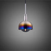 Medium Forked Pendant With Shade And Smoked Glass Globe-Buster + Punch-Burnt Steel-nirohome