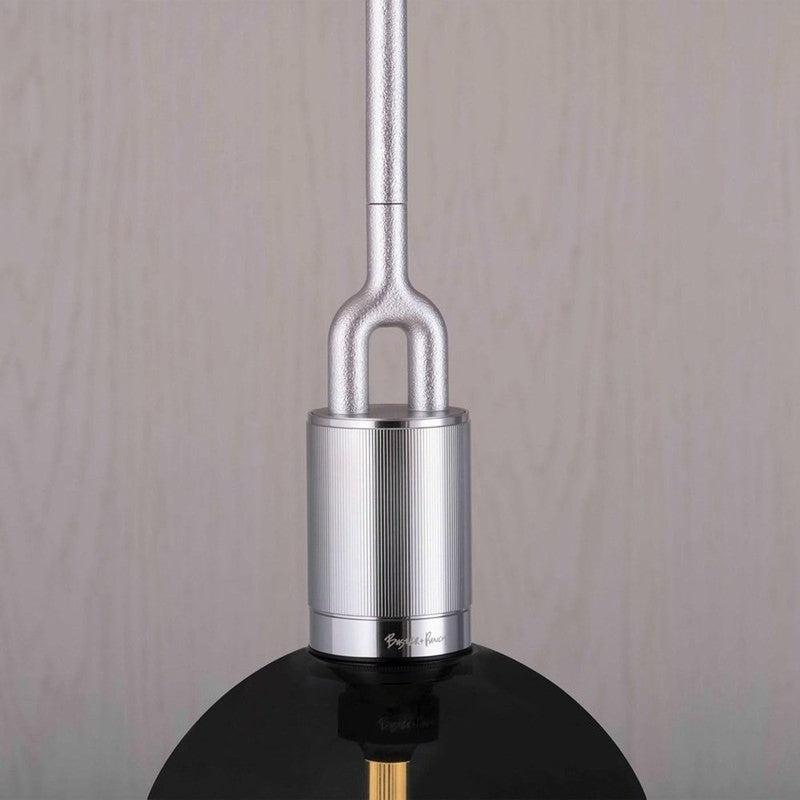 Medium Forked Pendant with Smoked Glass Globe-Buster + Punch-Brass-nirohome