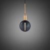 Medium Forked Pendant with Smoked Glass Globe-Buster + Punch-Brass-nirohome