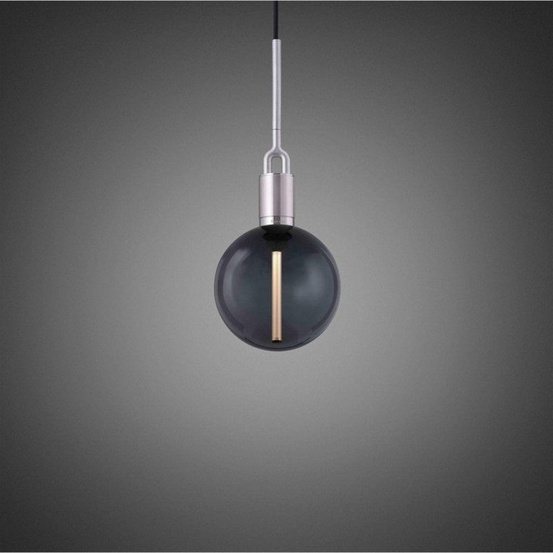 Medium Forked Pendant with Smoked Glass Globe-Buster + Punch-Steel-nirohome