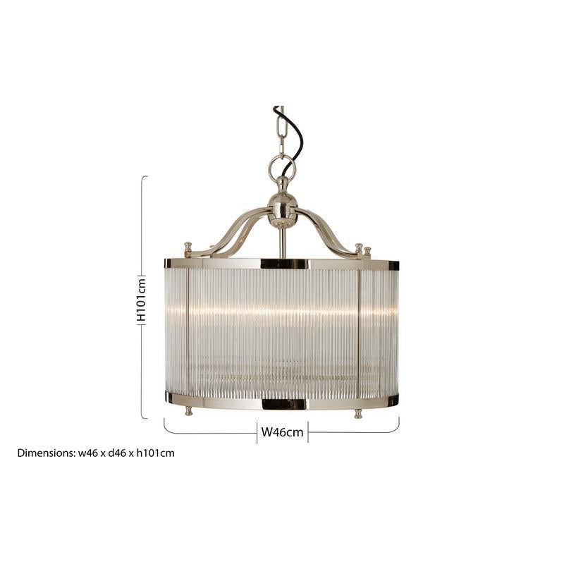 Melba Townhouse Glass Nickel Pendant-Niro Home-nirohome