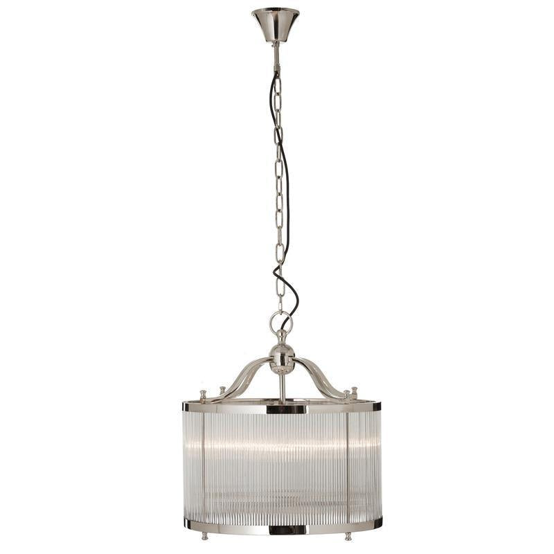 Melba Townhouse Glass Nickel Pendant-Wrenford & Co.-nirohome