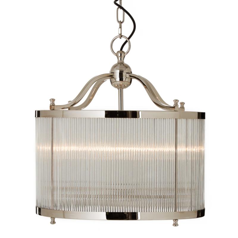 Melba Townhouse Glass Nickel Pendant-Wrenford & Co.-nirohome