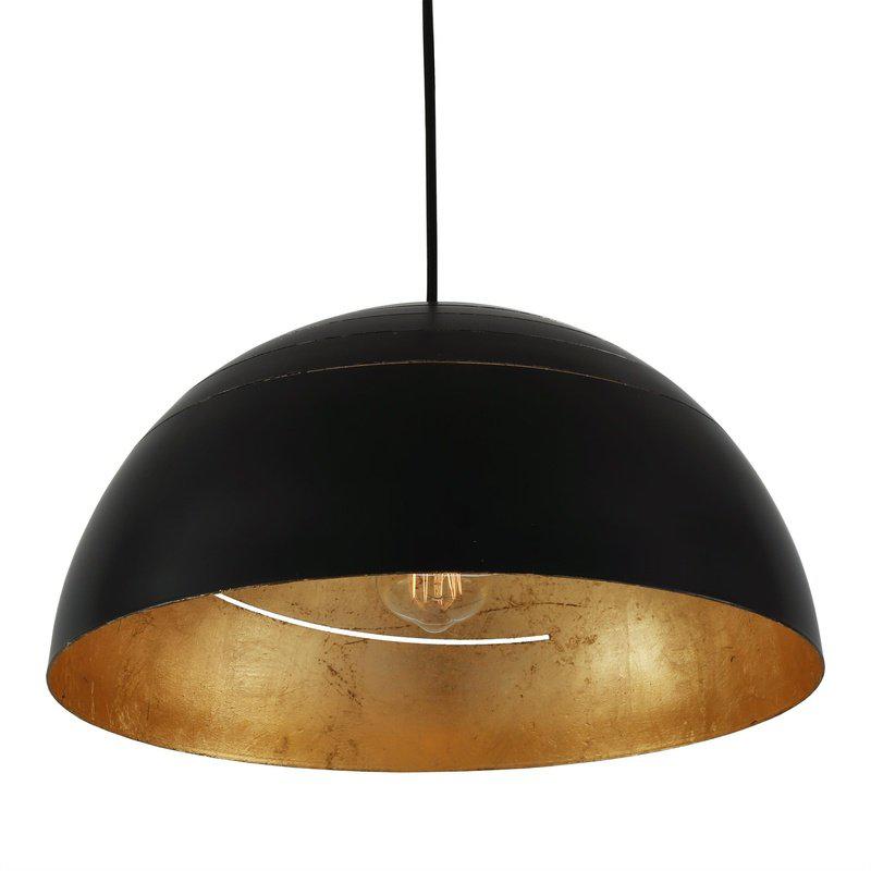 Midas Pendant Light With Black Dome & Gold Leaf-Mullan Lighting-100cm-nirohome