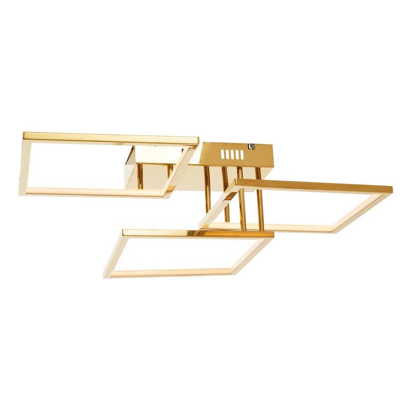 Montes 3 Square Gold Abstract Ceiling Light-Wrenford & Co.-nirohome