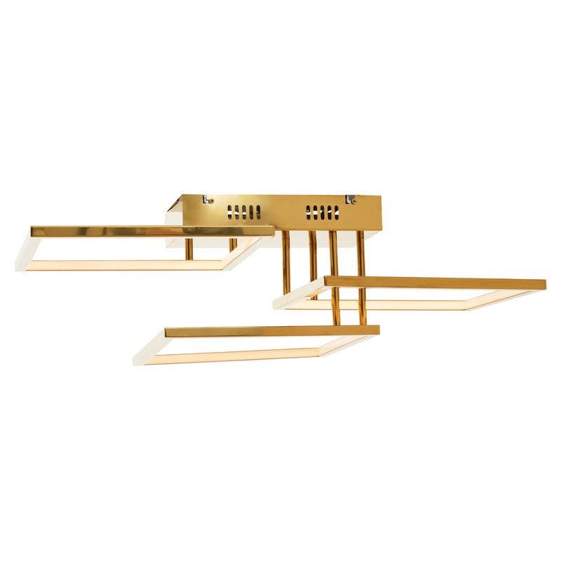 Montes 3 Square Gold Abstract Ceiling Light-Wrenford & Co.-nirohome