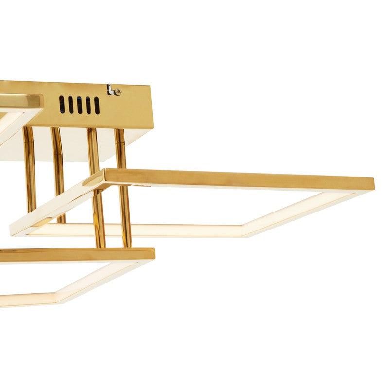 Montes 3 Square Gold Abstract Ceiling Light-Wrenford & Co.-nirohome
