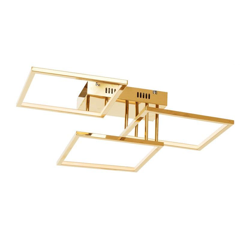 Montes 3 Square Gold Abstract Ceiling Light-Wrenford & Co.-nirohome