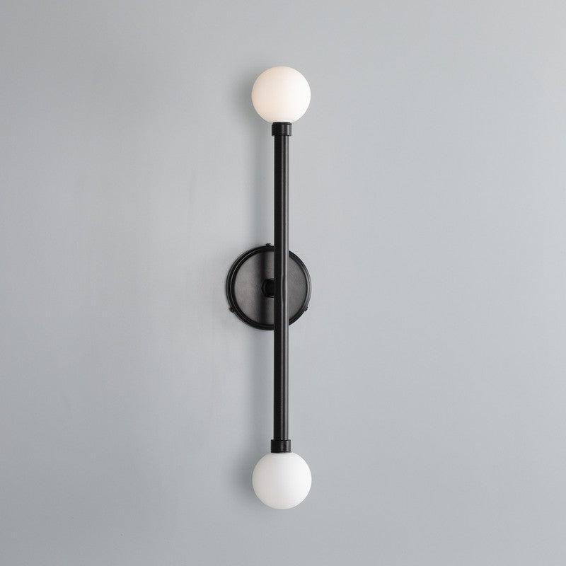 Monto Double Globe Slim Bathroom Wall Light - 61cm IP44-Mullan Lighting-Antique Brass-nirohome