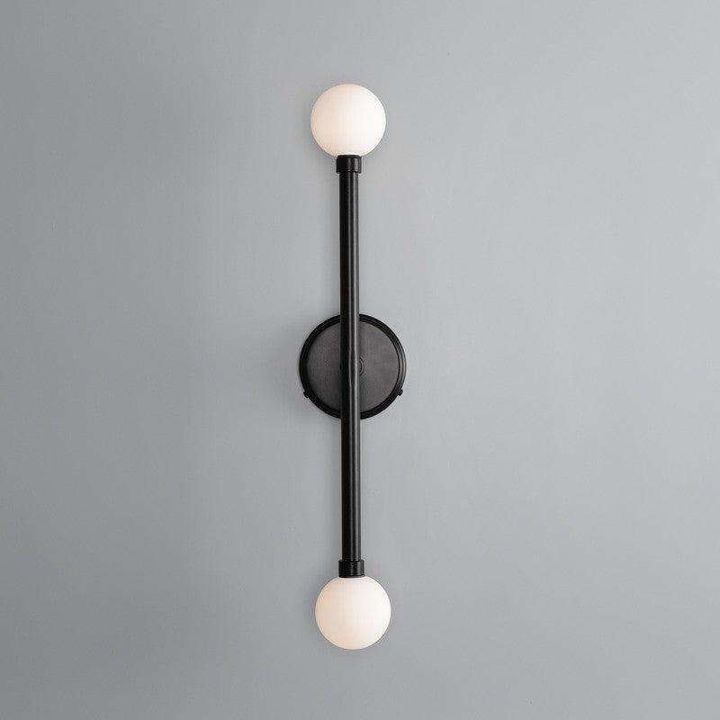 Monto Double Globe Slim Bathroom Wall Light - 61cm IP44-Mullan Lighting-Antique Brass-nirohome