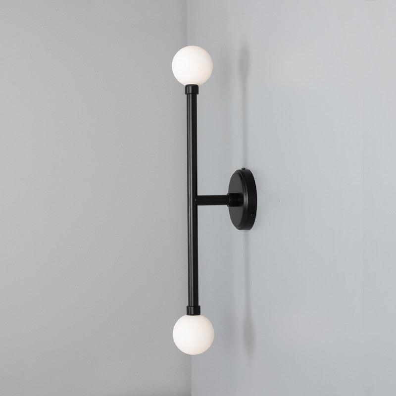 Monto Double Globe Slim Bathroom Wall Light - 61cm IP44-Mullan Lighting-Antique Brass-nirohome