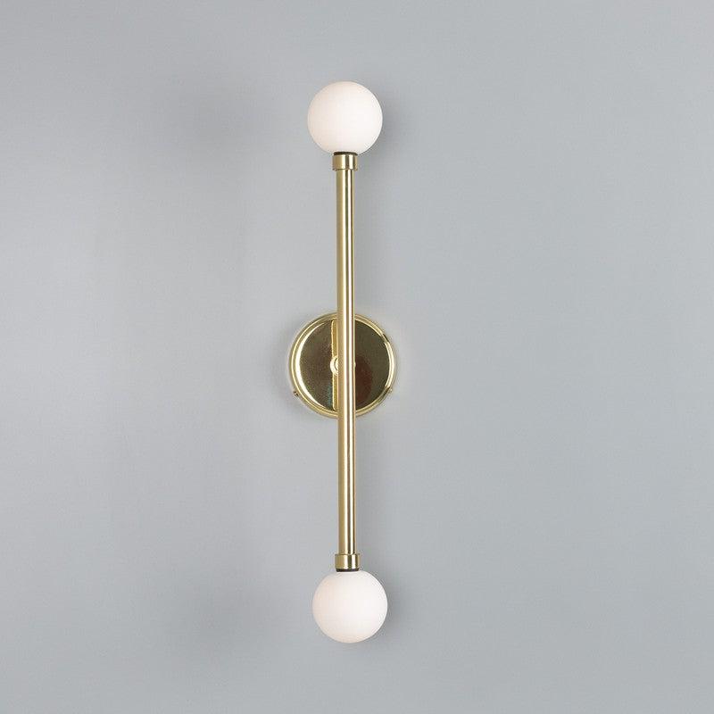 Monto Double Globe Slim Bathroom Wall Light - 61cm IP44-Mullan Lighting-Antique Brass-nirohome