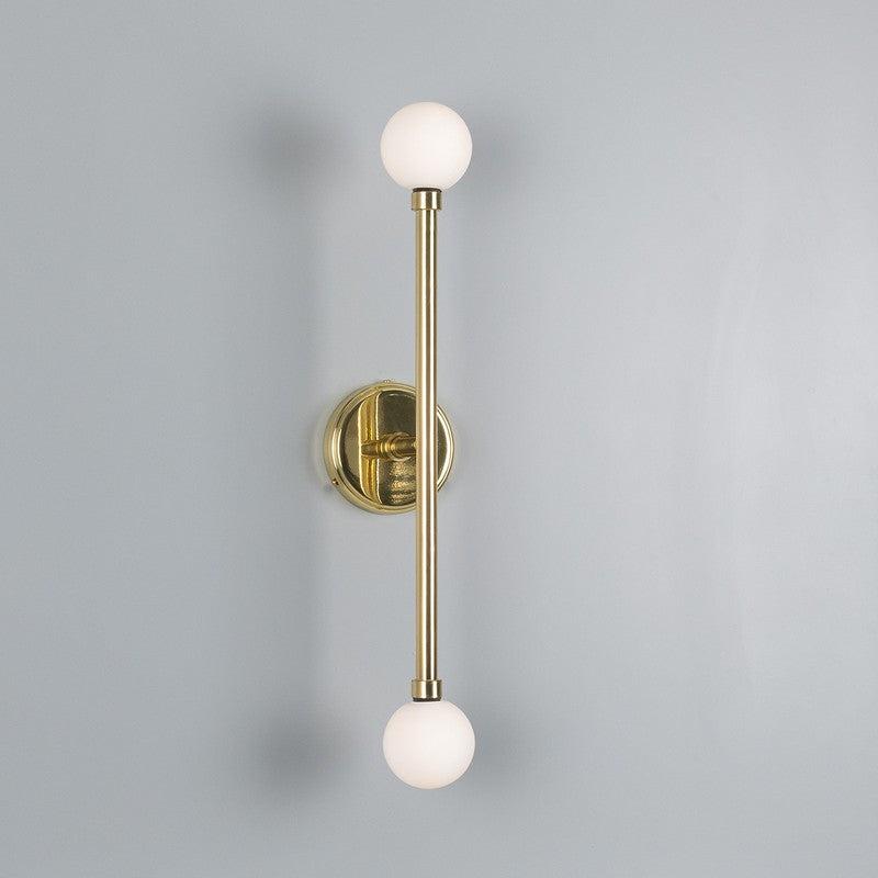 Monto Double Globe Slim Bathroom Wall Light - 61cm IP44-Mullan Lighting-Antique Brass-nirohome