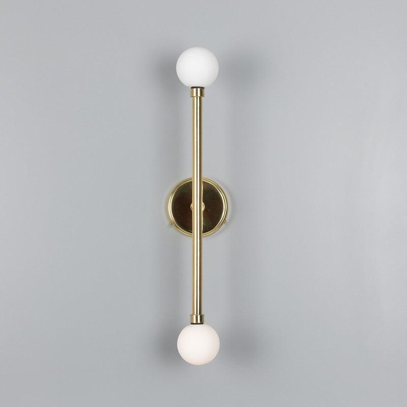 Monto Double Globe Slim Bathroom Wall Light - 61cm IP44-Mullan Lighting-Antique Brass-nirohome