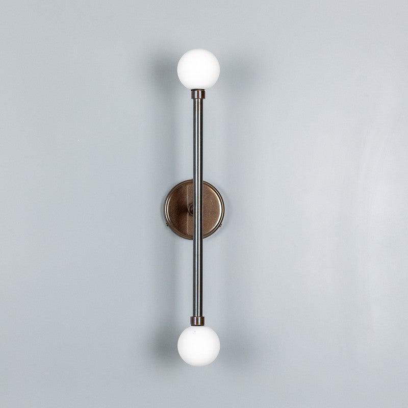 Monto Double Globe Slim Bathroom Wall Light - 61cm IP44-Mullan Lighting-Antique Brass-nirohome