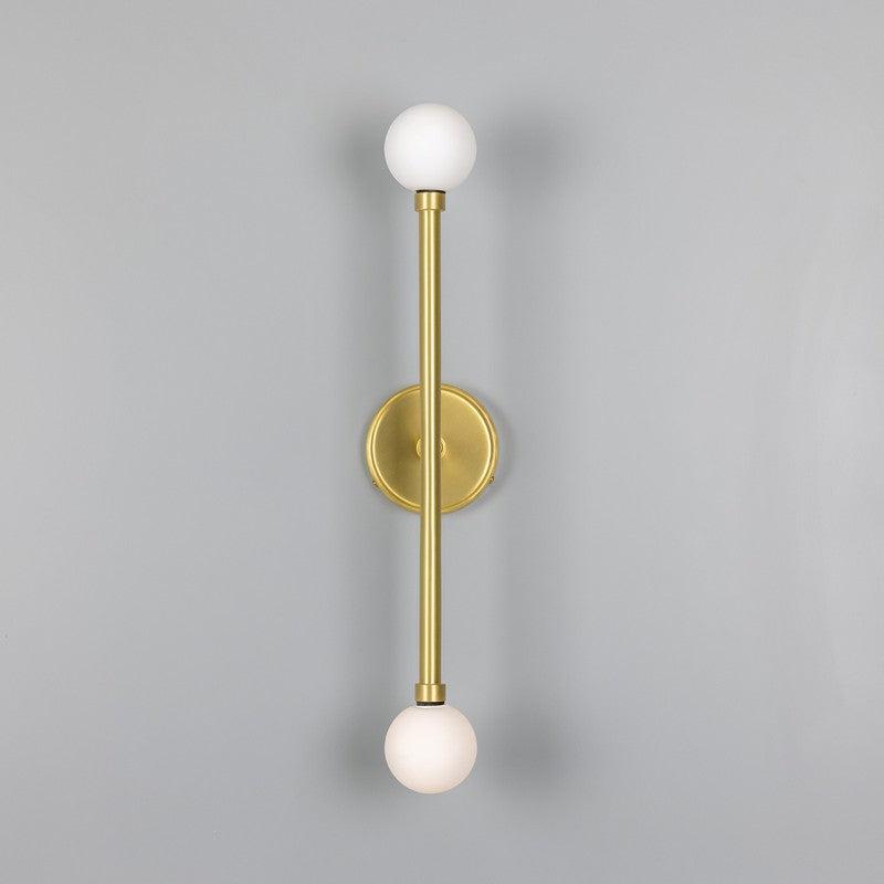 Monto Double Globe Slim Bathroom Wall Light - 61cm IP44-Mullan Lighting-Antique Brass-nirohome