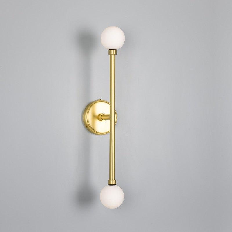 Monto Double Globe Slim Bathroom Wall Light - 61cm IP44-Mullan Lighting-Antique Brass-nirohome