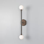 Monto Double Globe Slim Bathroom Wall Light - 61cm IP44-Mullan Lighting-Antique Brass-nirohome