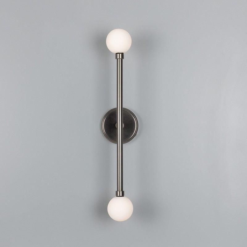 Monto Double Globe Slim Bathroom Wall Light - 61cm IP44-Mullan Lighting-Antique Brass-nirohome