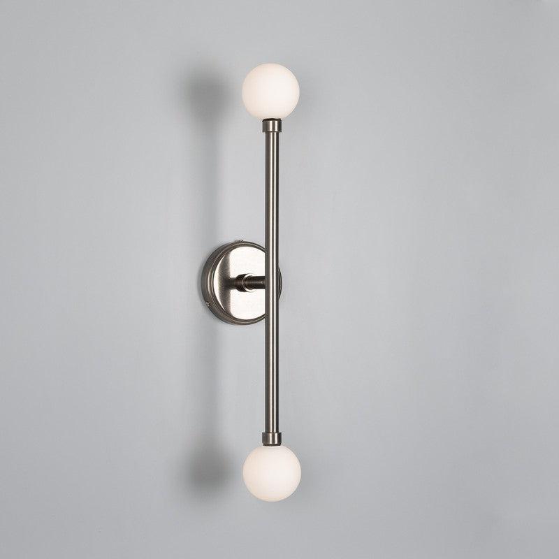 Monto Double Globe Slim Bathroom Wall Light - 61cm IP44-Mullan Lighting-Antique Brass-nirohome