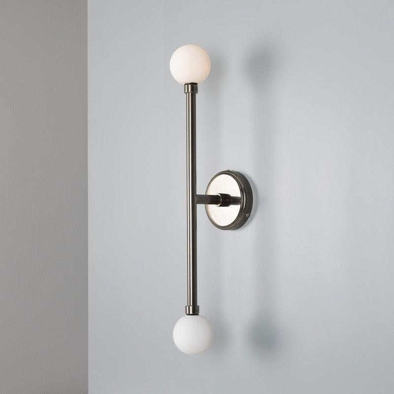 Monto Double Globe Slim Bathroom Wall Light - 61cm IP44-Mullan Lighting-Antique Brass-nirohome