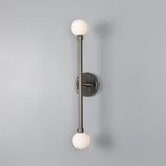 Monto Double Globe Slim Bathroom Wall Light - 61cm IP44-Mullan Lighting-Antique Silver-nirohome