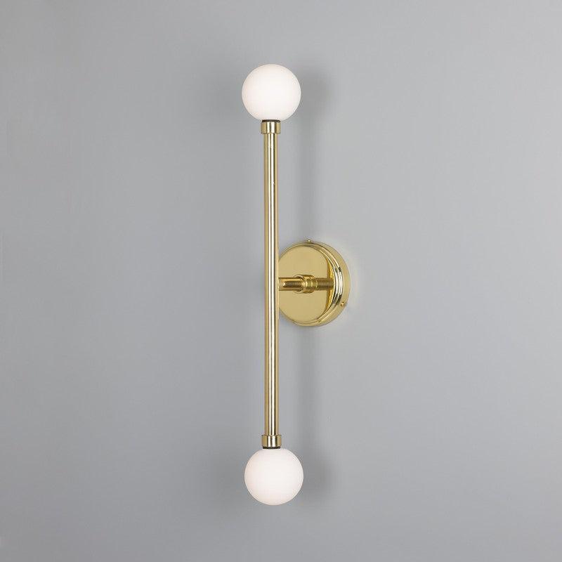 Monto Double Globe Slim Bathroom Wall Light - 61cm IP44-Mullan Lighting-Polished Brass-nirohome