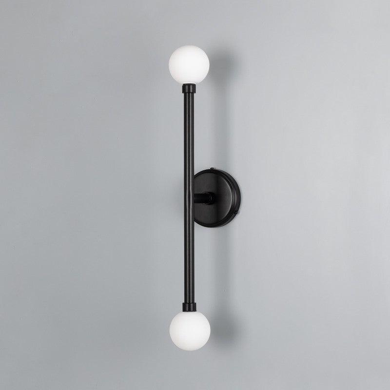 Monto Double Globe Slim Bathroom Wall Light - 61cm IP44-Mullan Lighting-Powder Coated Matt Black-nirohome