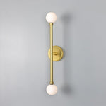 Monto Double Globe Slim Bathroom Wall Light - 61cm IP44-Mullan Lighting-Satin Brass-nirohome