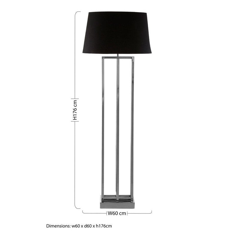 Moore Rectangular Stainless Steel Frame Floor Lamp-Niro Home-nirohome