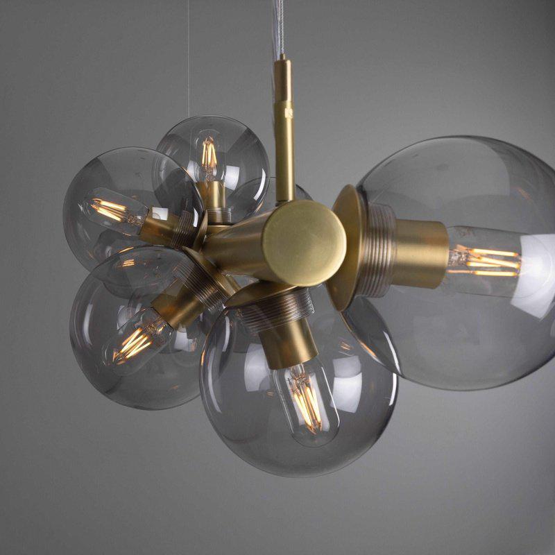 Moriarty Rotating 9 Bulb Linear Chandelier-Mullan Lighting-Antique Brass-Clear-100cm / 40"-nirohome