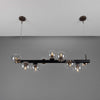 Moriarty Rotating 9 Bulb Linear Chandelier-Mullan Lighting-Powder Coated Matt Black and Antique Brass-Clear-100cm / 40"-nirohome